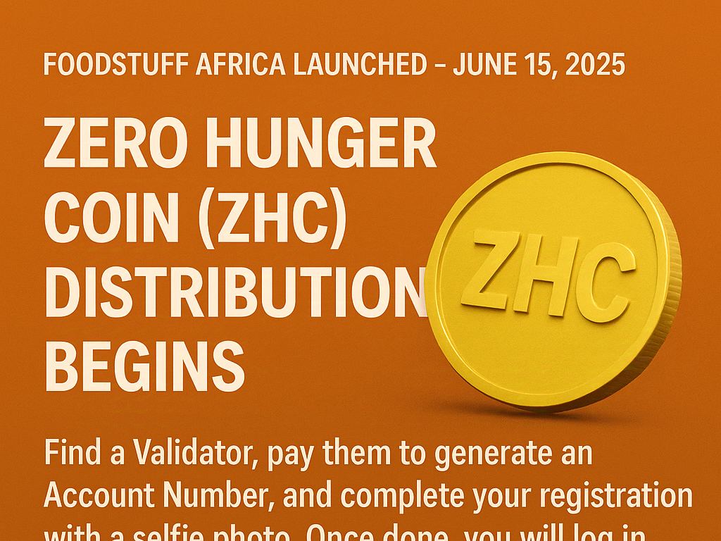 Foodstuff Africa Officially Launched – Zero Hunger Coin (ZHC) Distribution Begins Across Africa